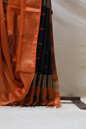 Orange Maheshwari Saree - SROMS682