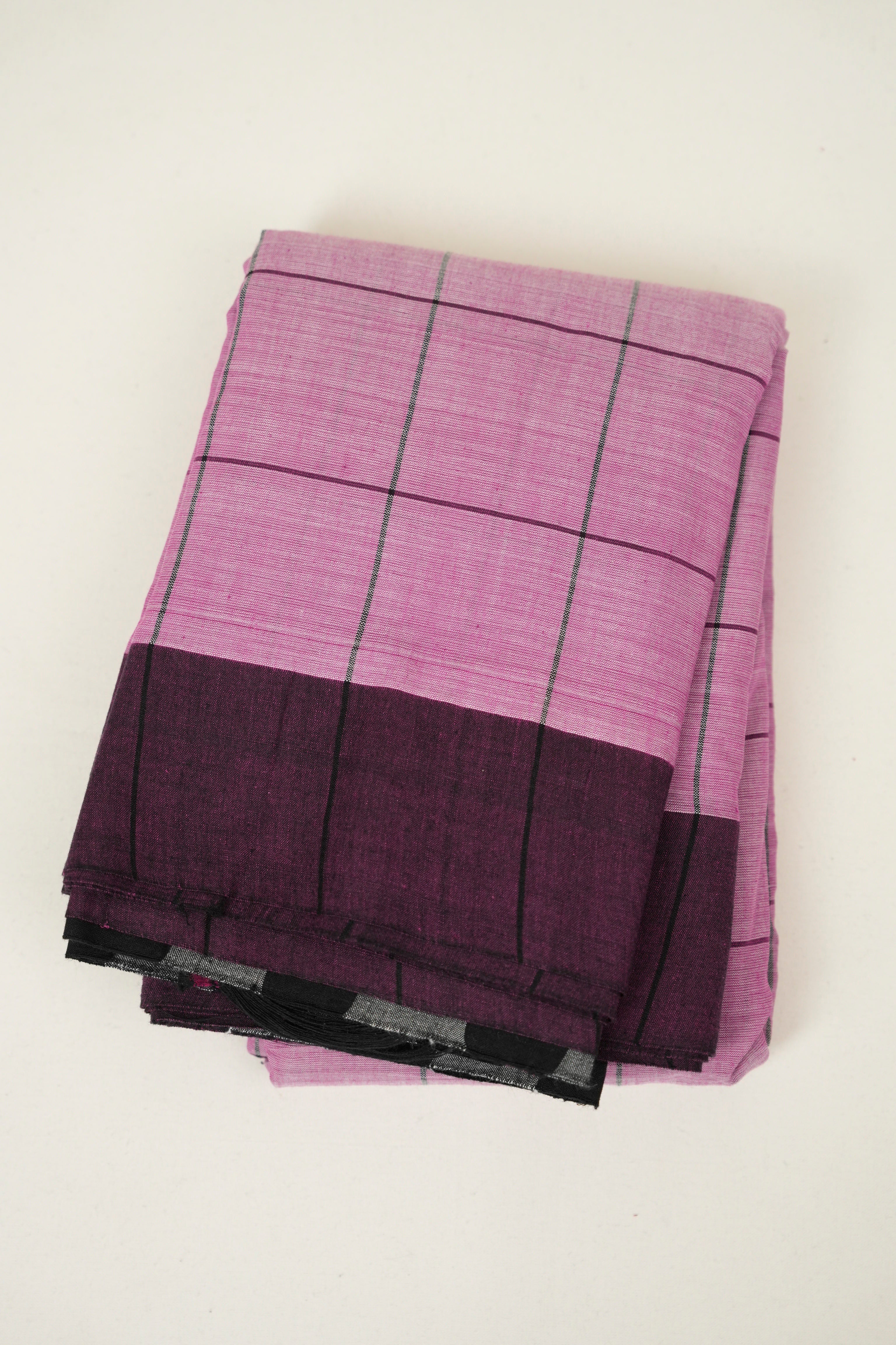 Purple Cotton Patteda Anchu Saree - SRPPAS376