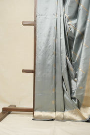 Metallic Grey Banarasi Silk Saree - SRMGBSS838