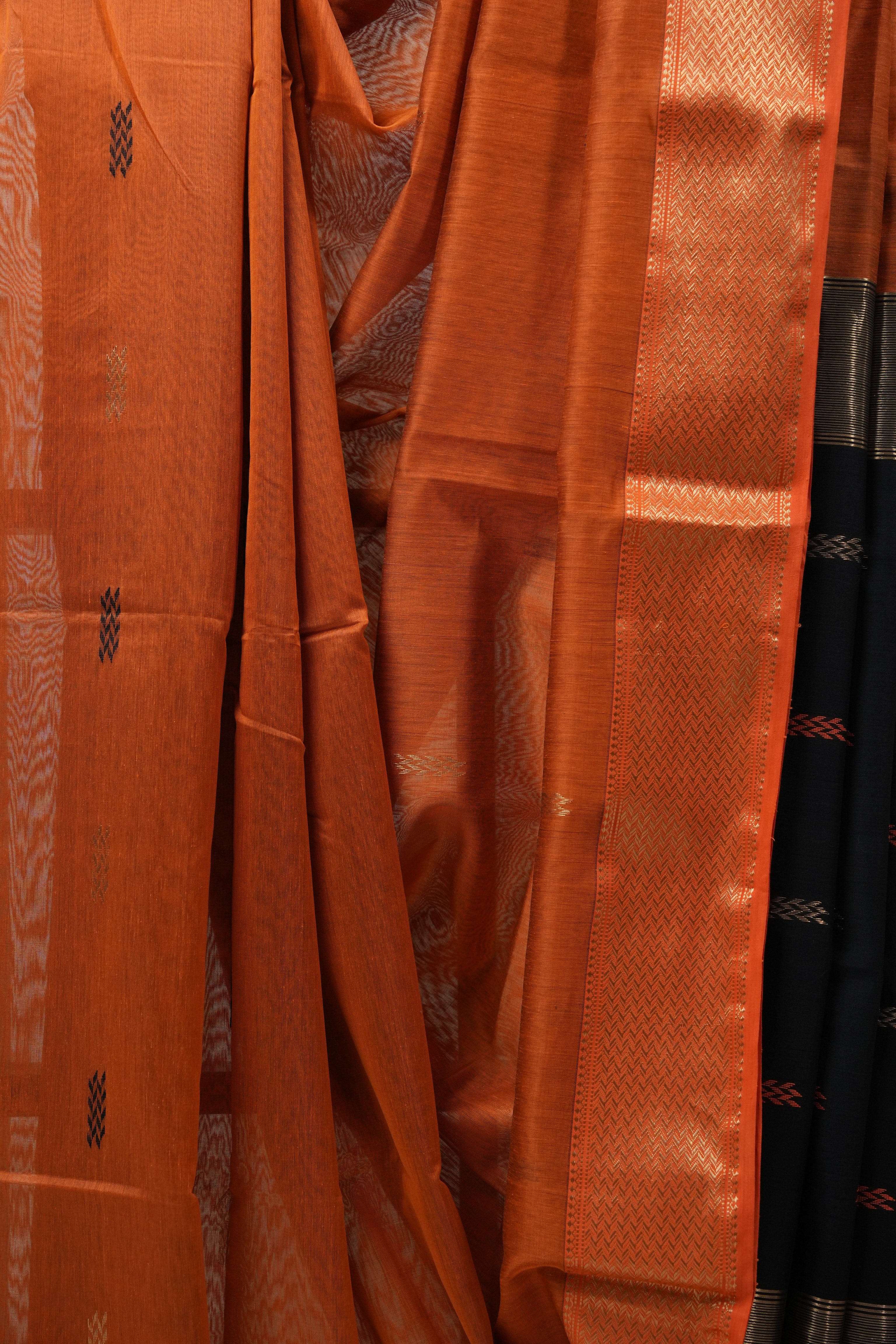 Orange Maheshwari Saree - SROMS682