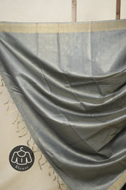 Grey Tussar Silk Saree - SRGTSS1664