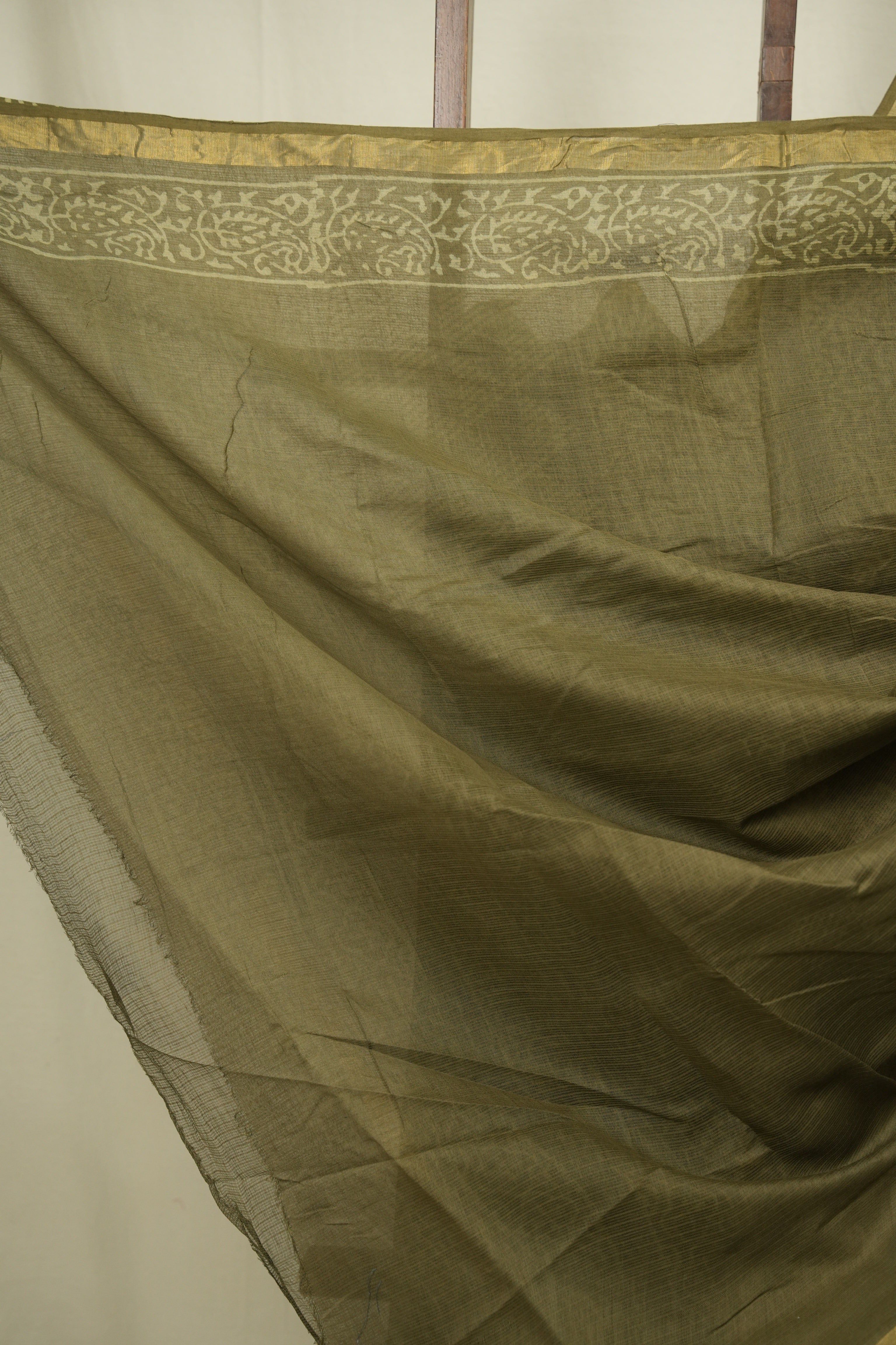 Moss Green Kota Doria Saree - SRMGKDS306