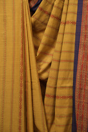 Mustard Bengal Cotton Saree - SRMBCS178