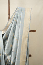 Metallic Grey Banarasi Silk Saree - SRMGBSS838