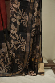 Maroon Kota Doria Saree - SRMKDS316