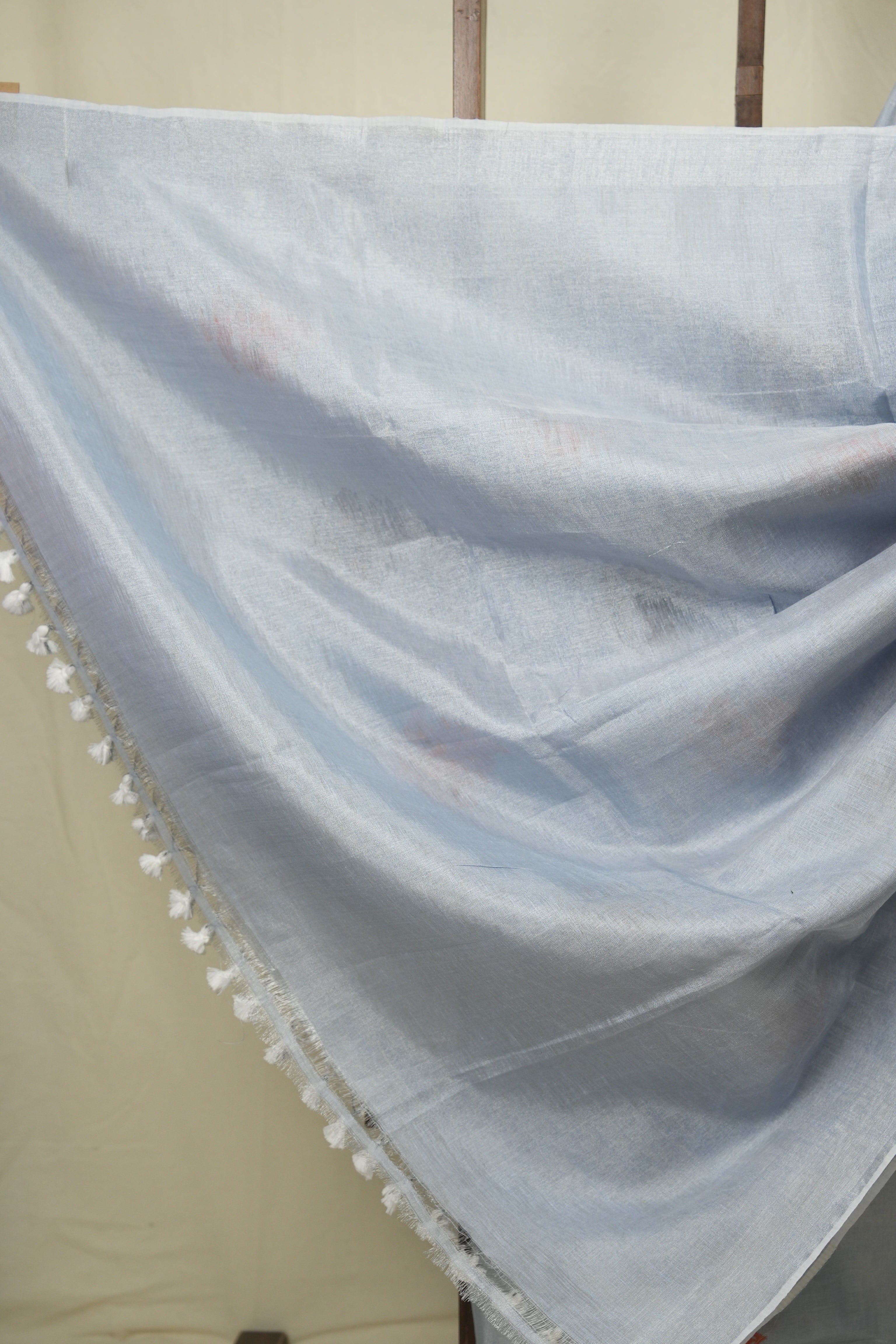 Powder Blue Tissue Linen Jamdani Saree - SRPBTLJS204