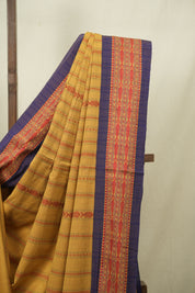 Mustard Bengal Cotton Saree - SRMBCS178