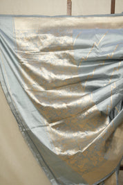 Metallic Grey Banarasi Silk Saree - SRMGBSS838