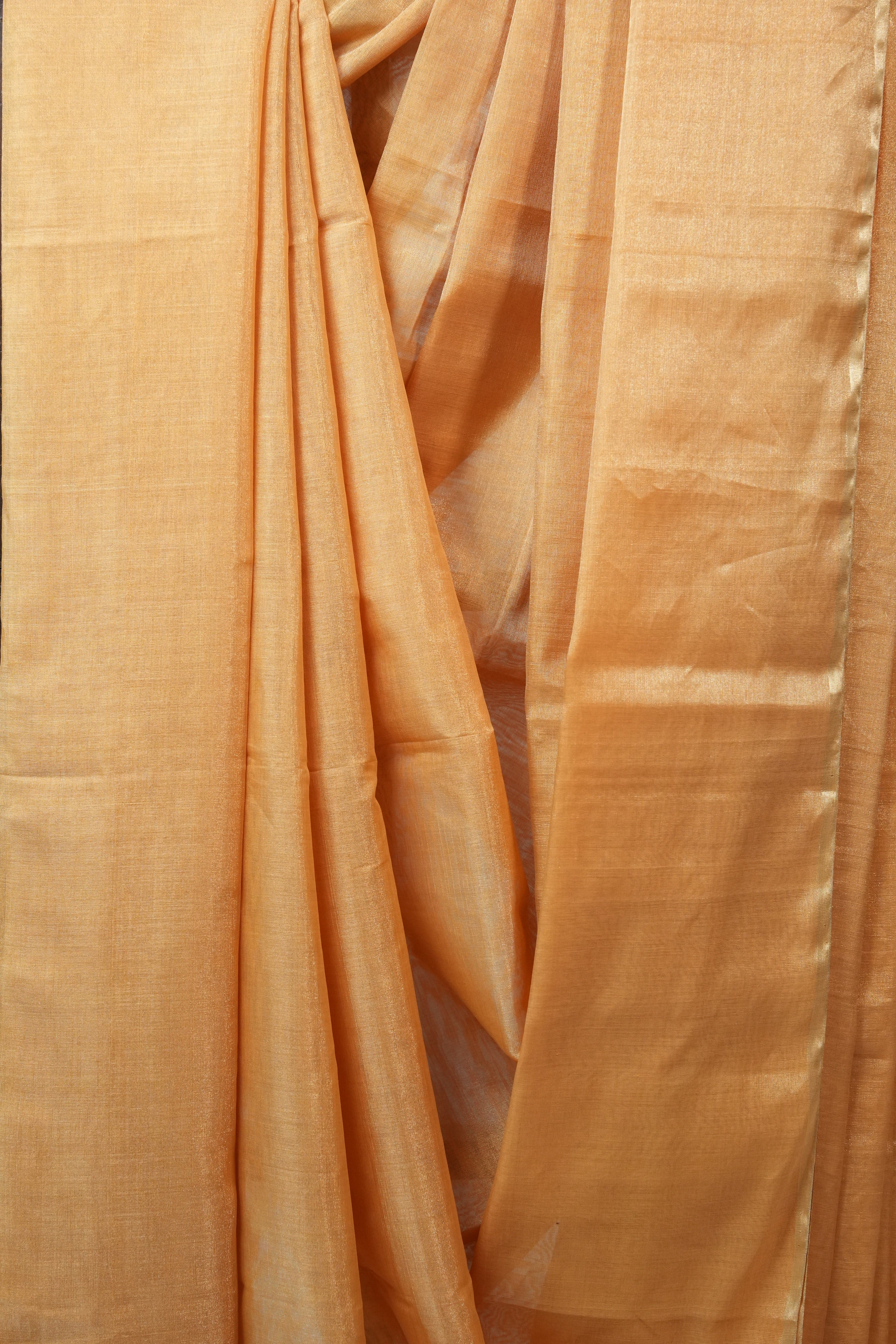 Peach-Orange Maheshwari Tissue Saree - SRPOMTS434