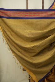 Mustard Bengal Cotton Saree - SRMBCS178
