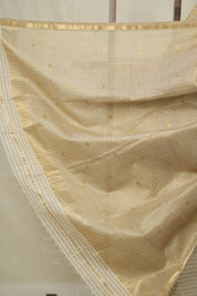 Beige Ivory Maheshwari Saree - SRBIMS992