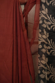 Maroon Kota Doria Saree - SRMKDS316