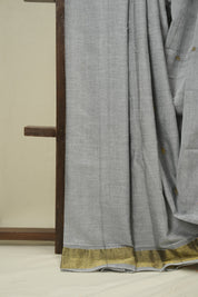 Grey Cotton Paithani Saree - SRGCPS768