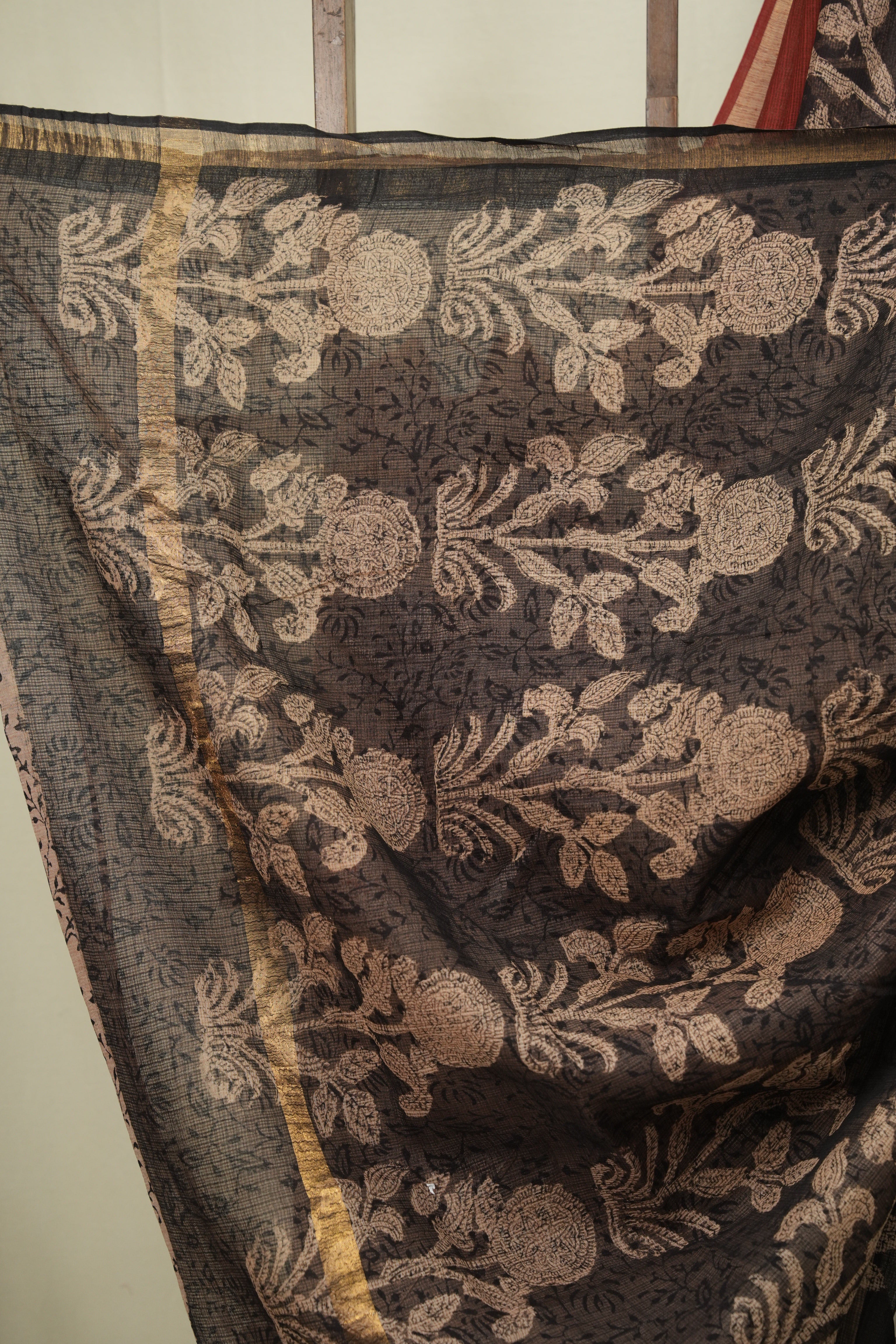 Maroon Kota Doria Saree - SRMKDS316