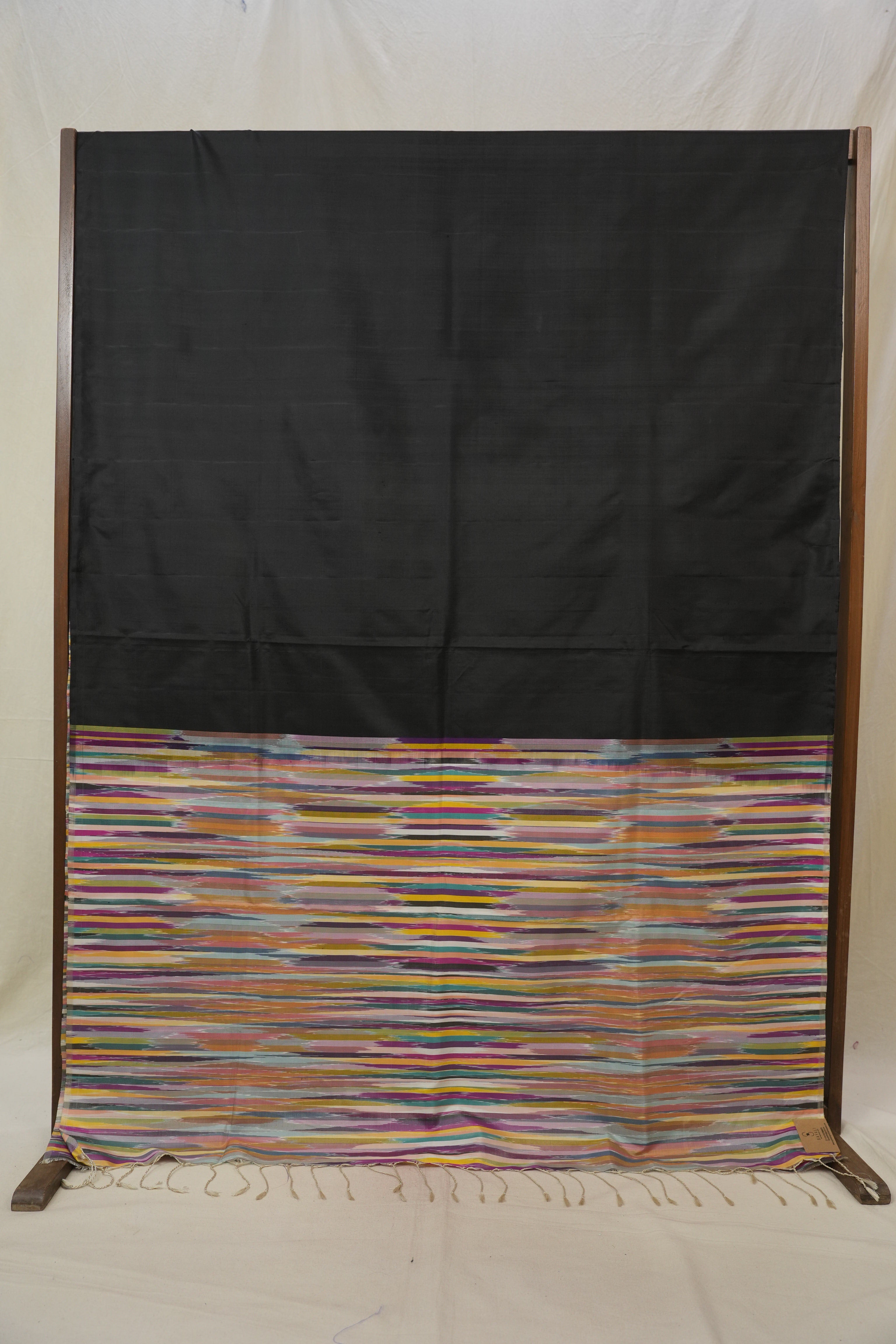 Black Soft Silk Saree - SRBSSS355