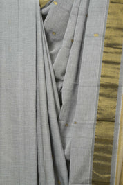 Grey Cotton Paithani Saree - SRGCPS768