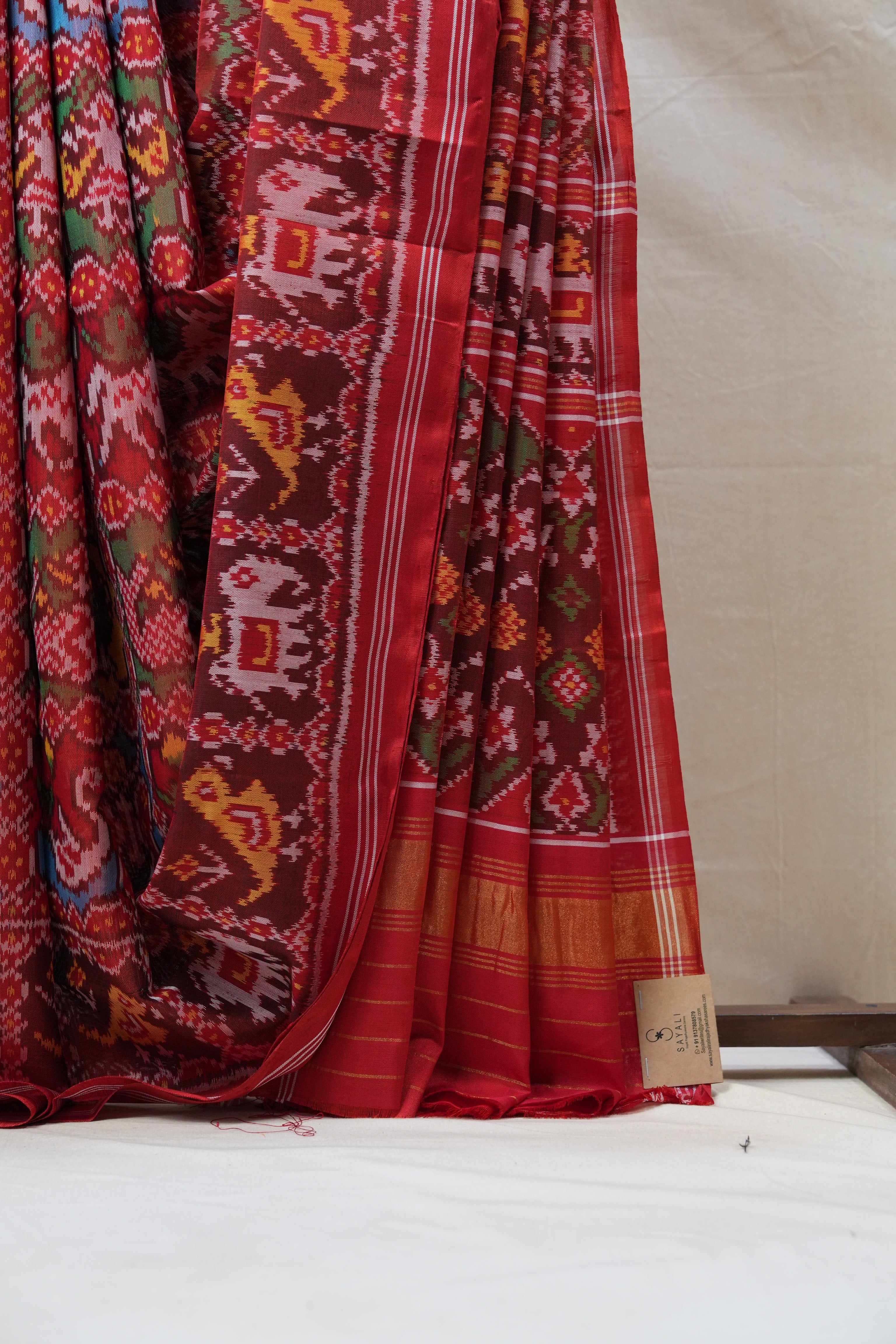 Maroon Rajkot Patola Silk Saree - SRMRPSS405