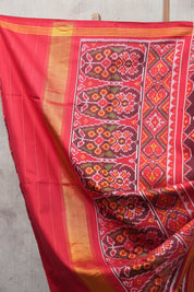 Deep Maroon Rajkot Patola Silk Saree - SRDMRPSS142