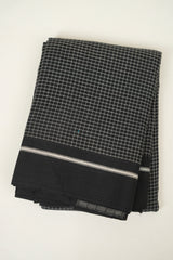 Black Checks Cotton Patteda Anchu Saree - SRBPAS363