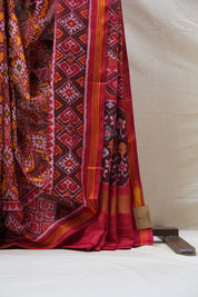Maroon Rajkot Patola Silk Saree - SRMRPSS407