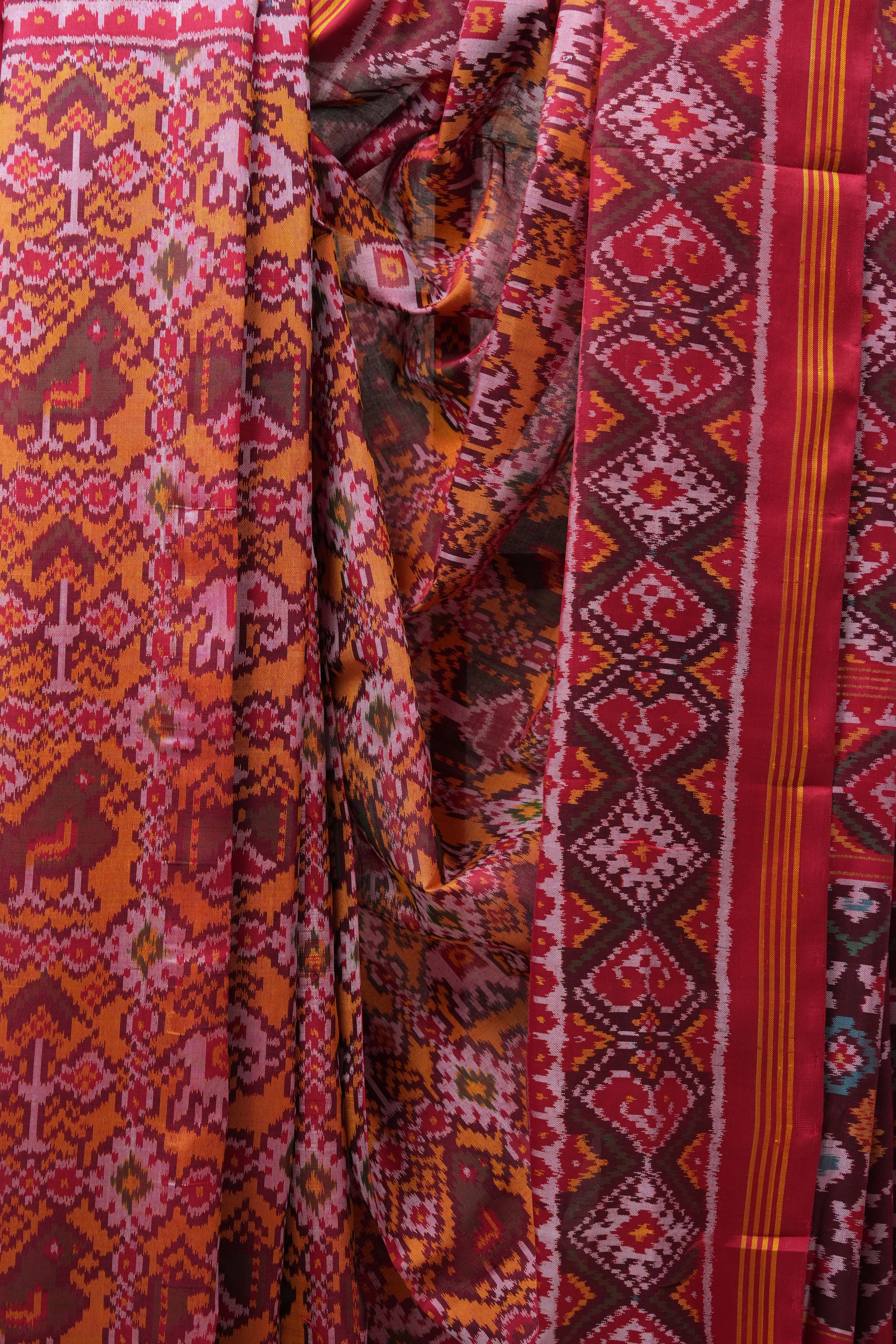 Maroon Rajkot Patola Silk Saree - SRMRPSS407