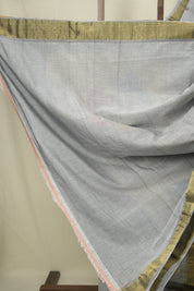 Grey Cotton Paithani Saree - SRGCPS768