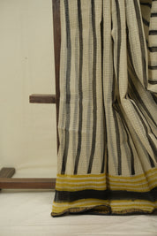 Off-White Kota Doria Saree - SROWKDS313
