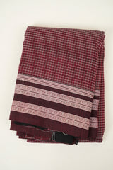 Maroon Checks Cotton Patteda Anchu Saree - SRMPAS361