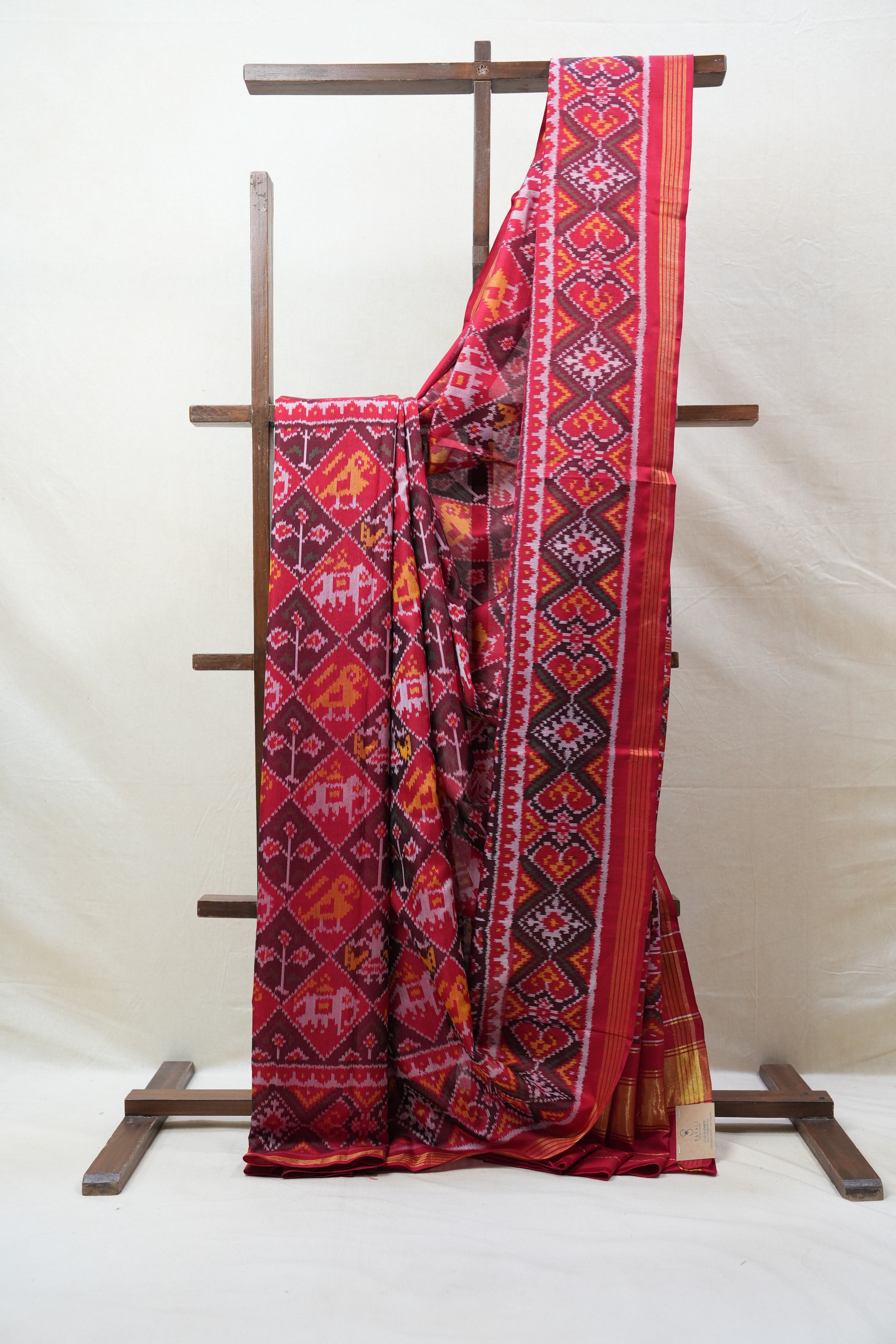 Maroon Rajkot Patola Silk Saree - SRMRPSS410