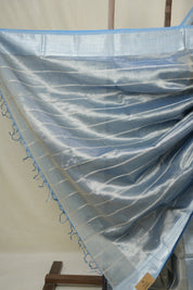 Metallic Grey Maheshwari Saree - SRMGMS1000