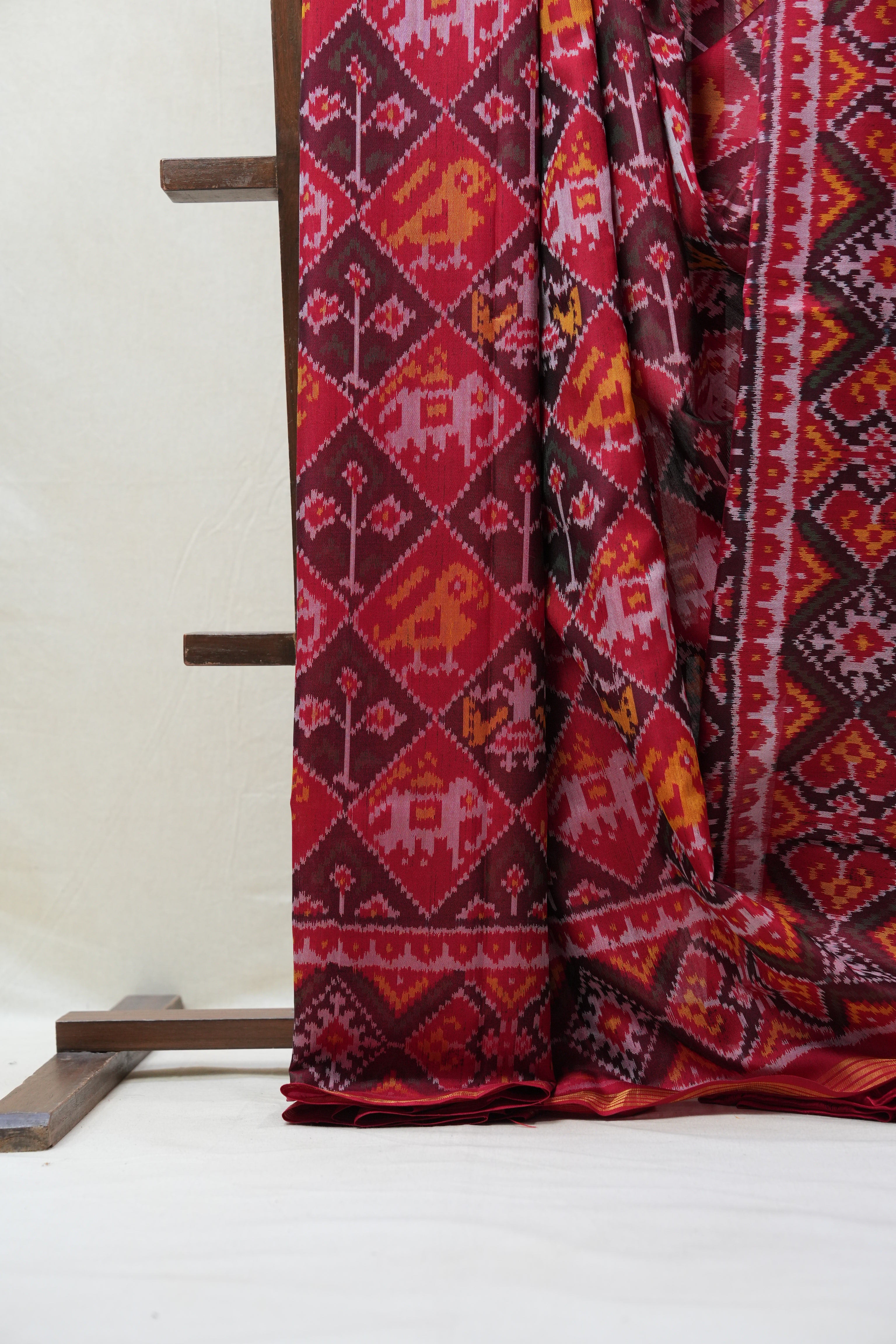 Maroon Rajkot Patola Silk Saree - SRMRPSS410