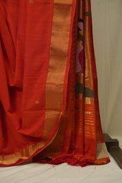 Orange Cotton Paithani Saree - SROCPS767