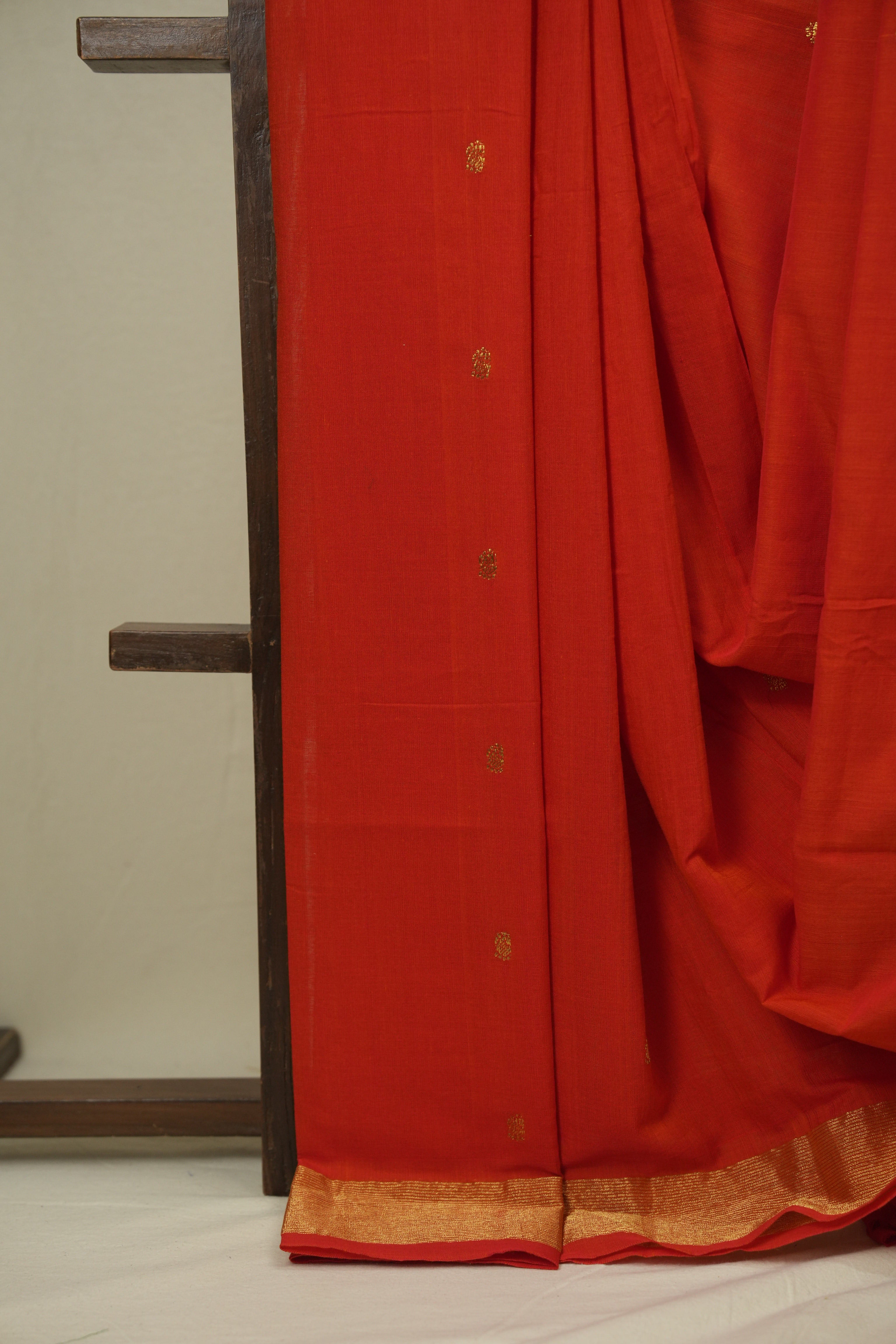 Orange Cotton Paithani Saree - SROCPS767