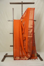 Orange Maheshwari Tissue Saree - SROMTS724