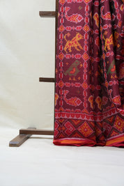Maroon Rajkot Patola Silk Saree - SRMRPSS414