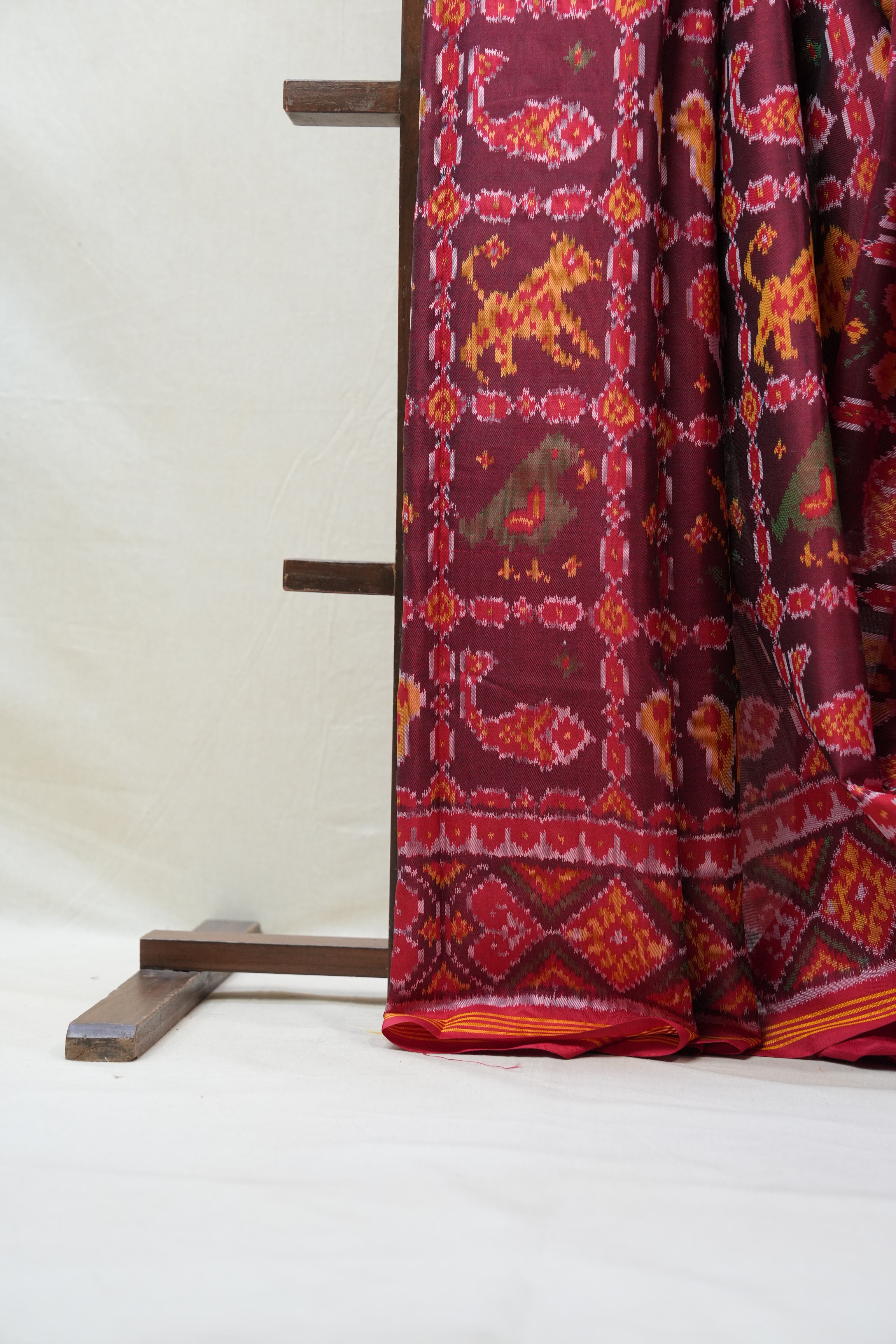 Maroon Rajkot Patola Silk Saree - SRMRPSS414