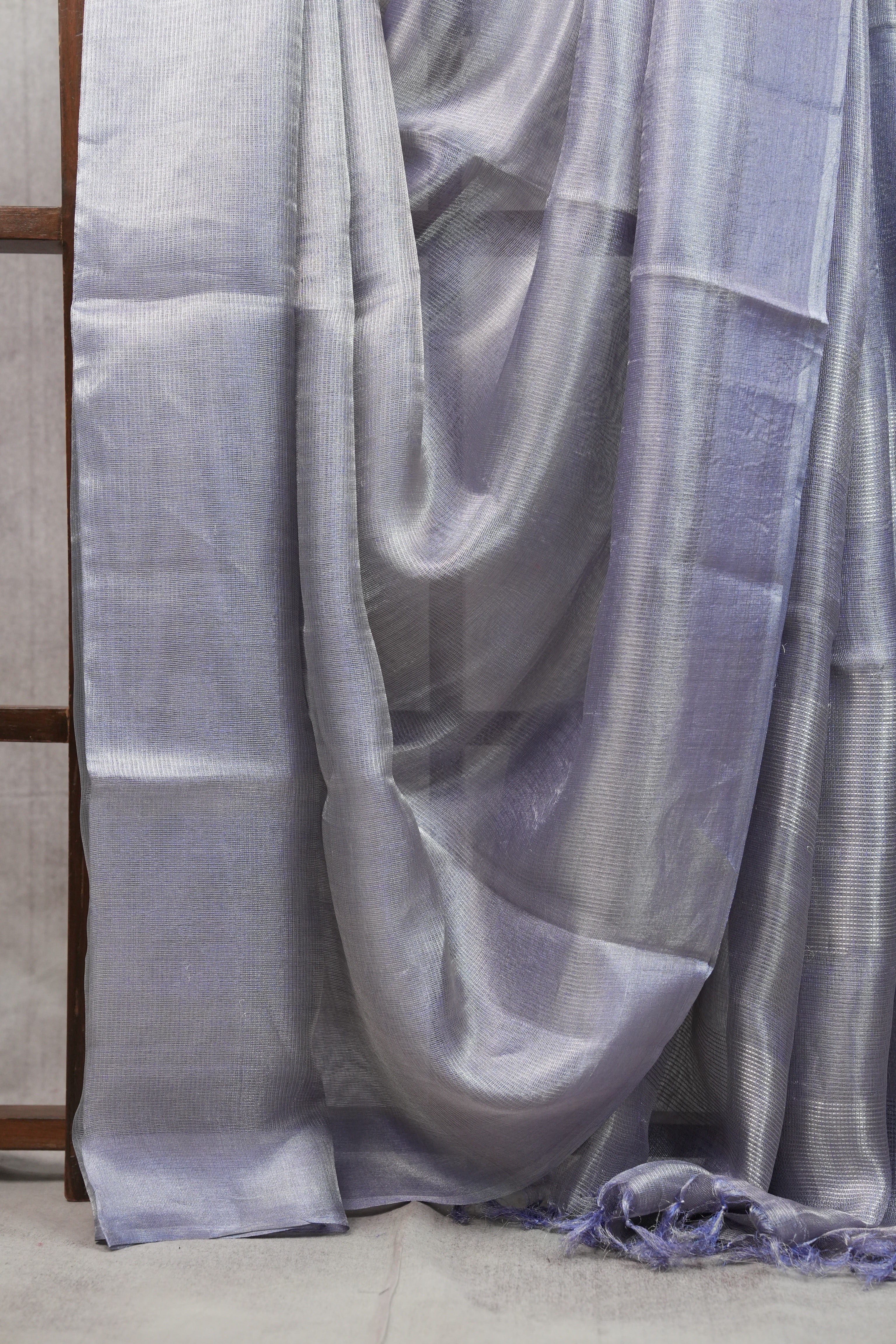 Lavender Tissue Tussar Silk Saree - SRLTTSS305