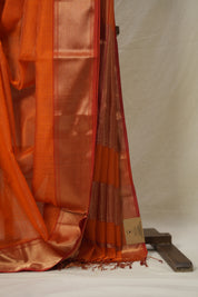 Orange Maheshwari Tissue Saree - SROMTS724