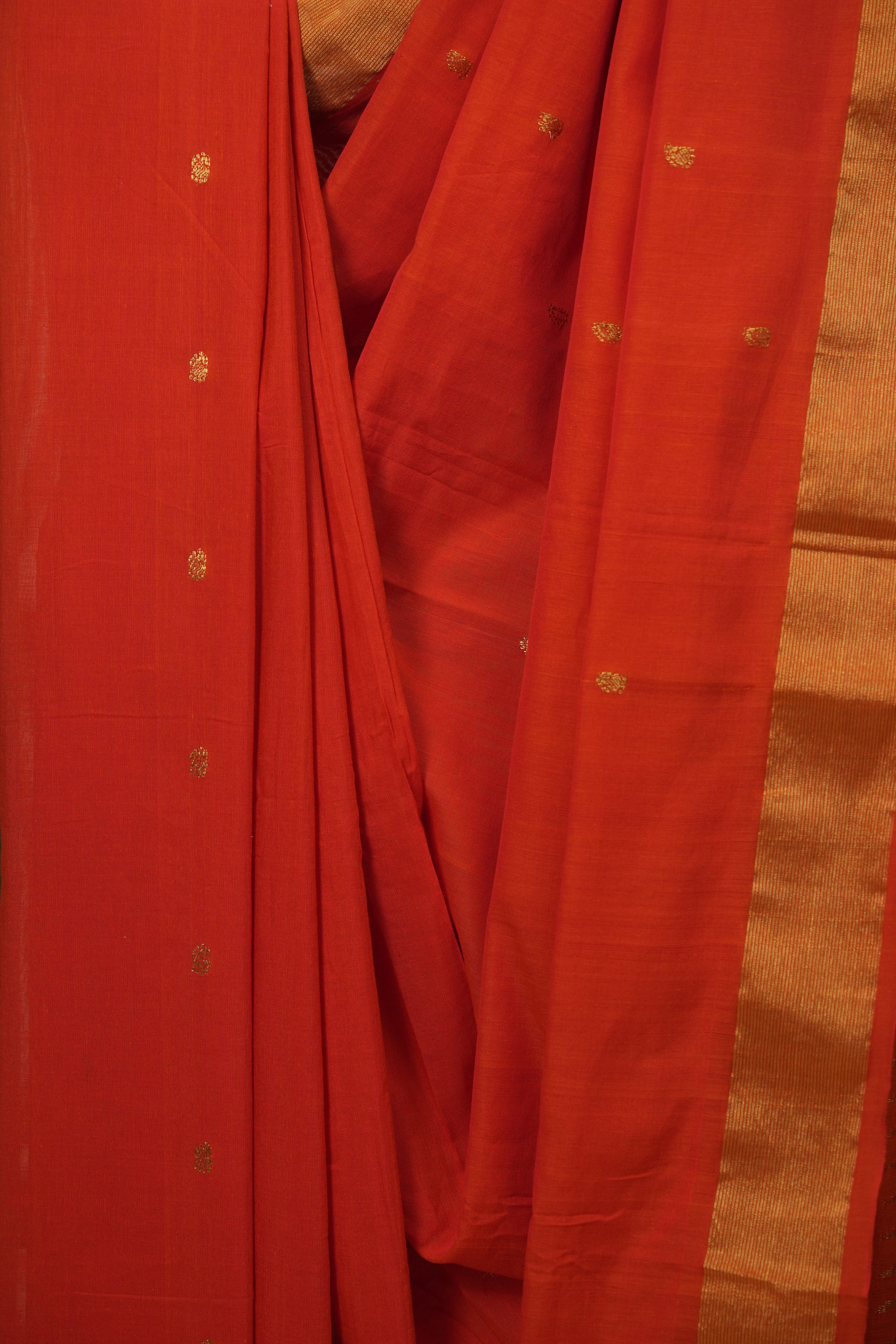 Orange Cotton Paithani Saree - SROCPS767