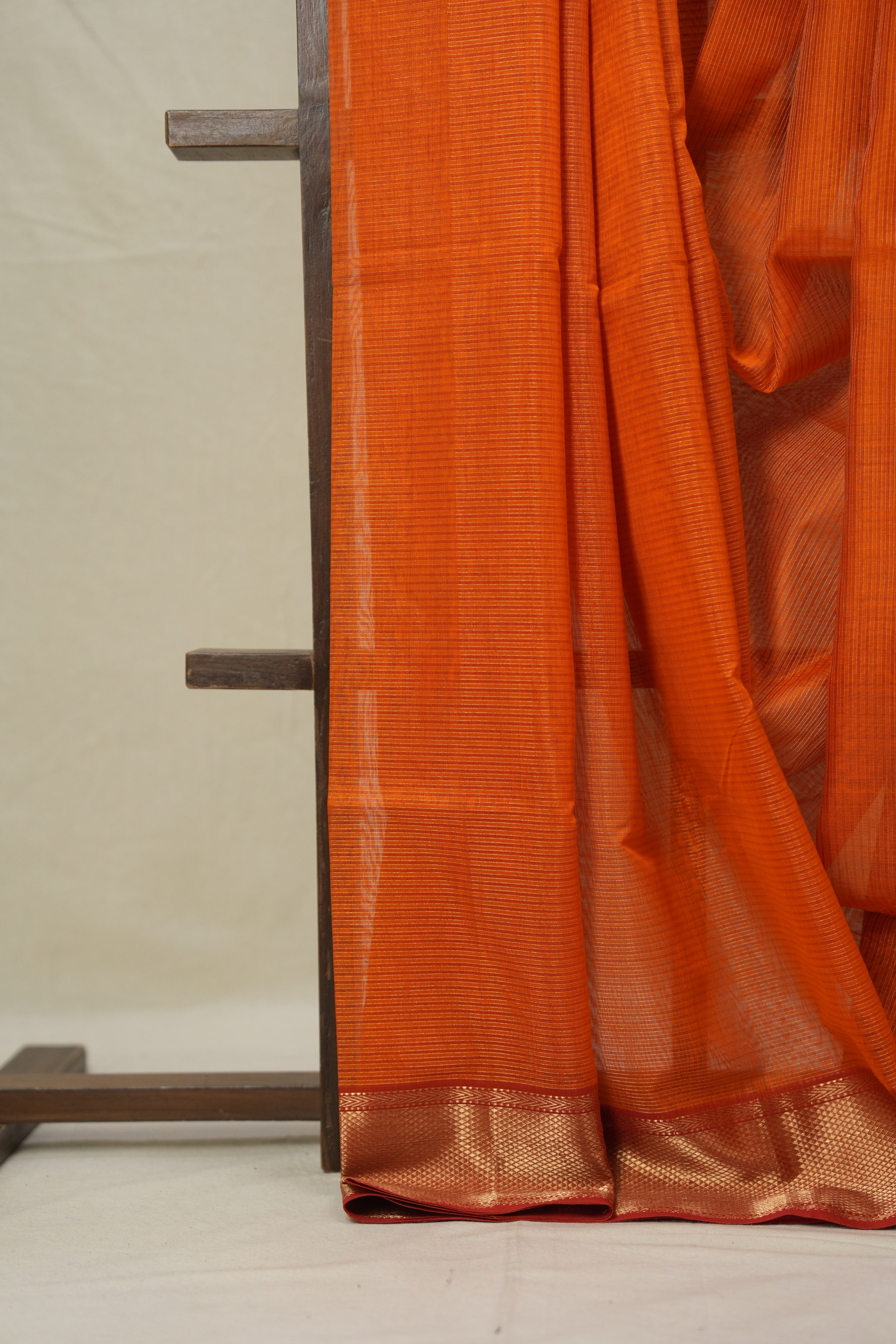 Orange Maheshwari Tissue Saree - SROMTS724