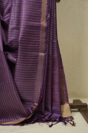 Purple Tussar Silk Saree - SRPTSS1882
