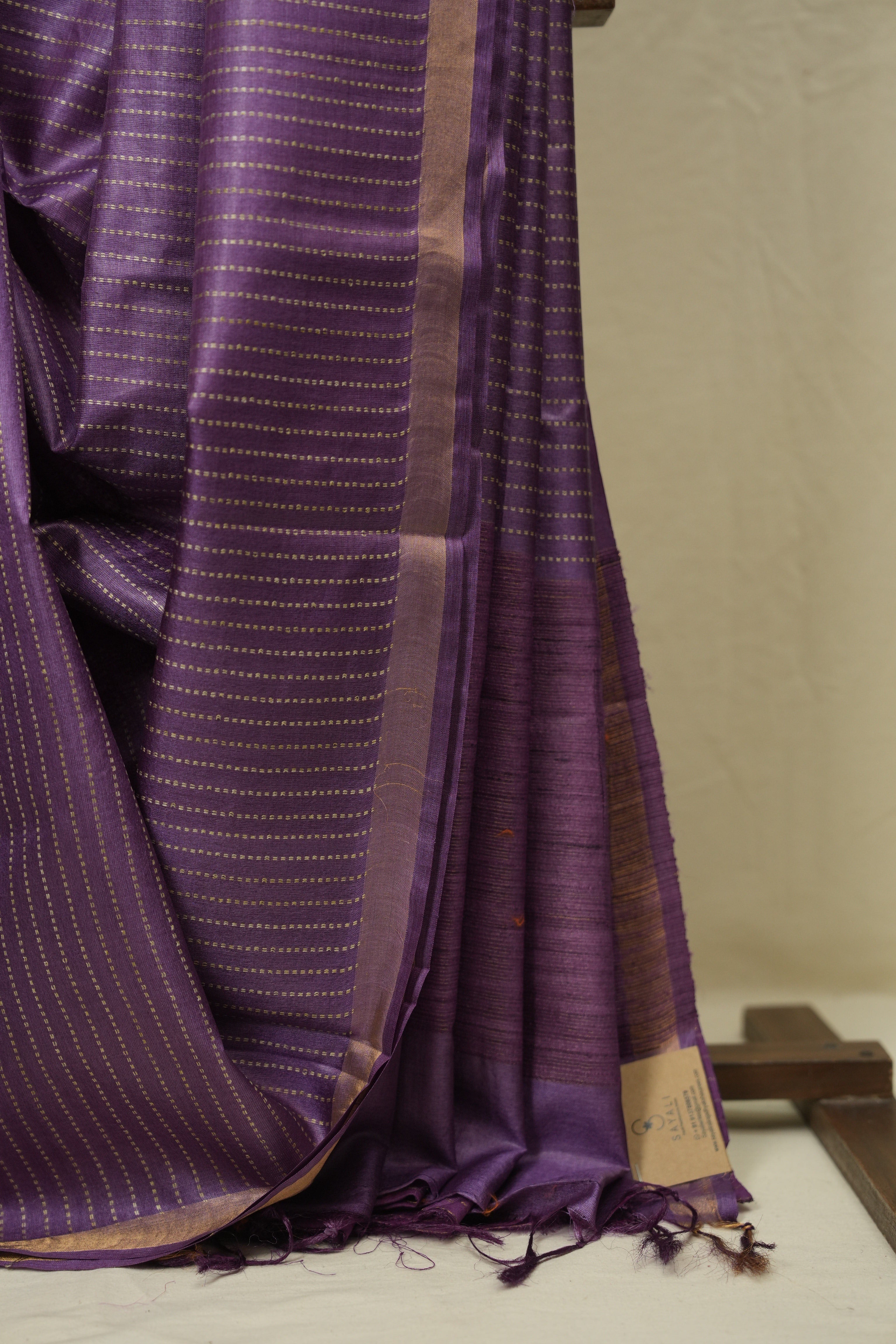 Purple Tussar Silk Saree - SRPTSS1882