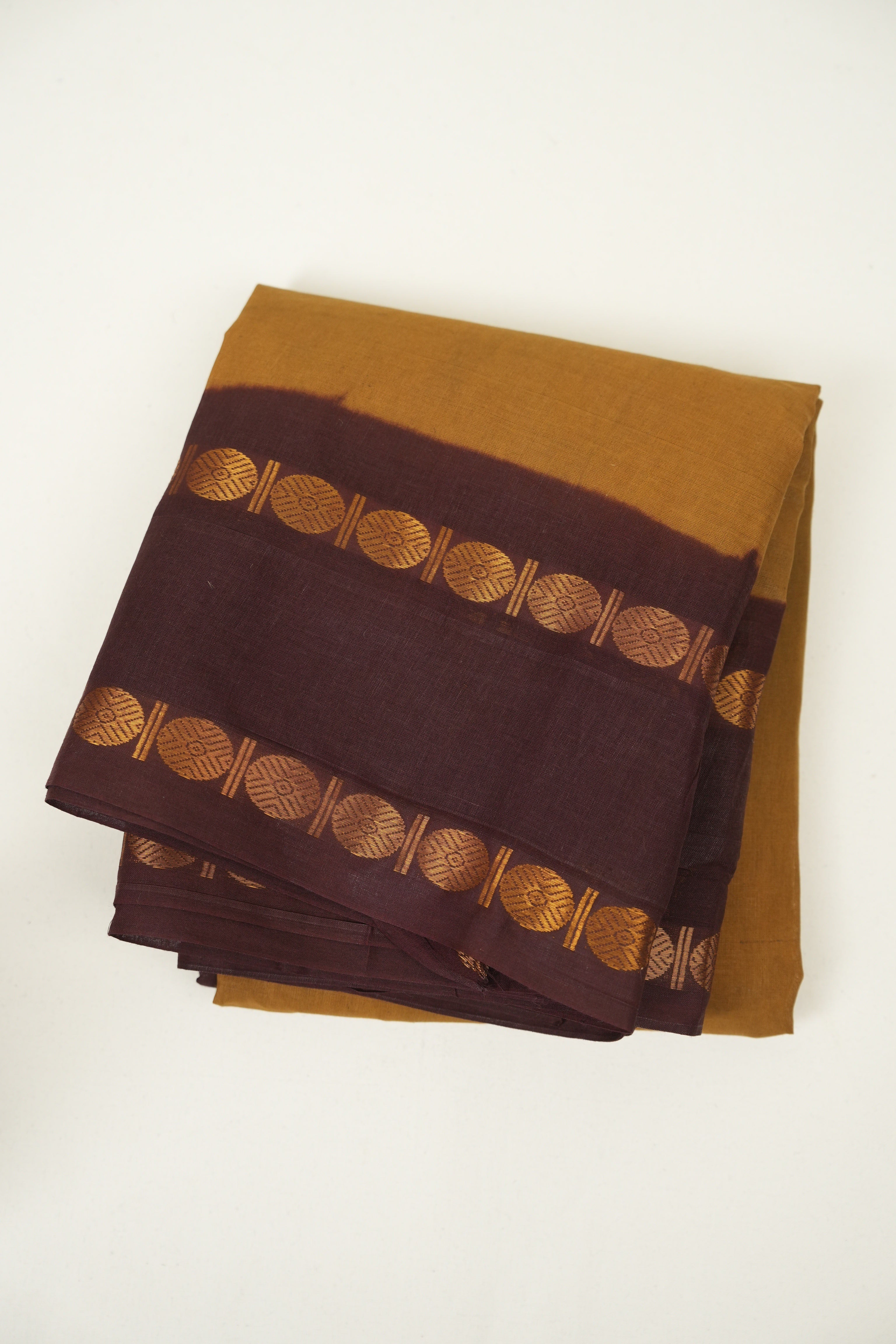 Brown Sungudi Cotton Saree - SRBSCS178