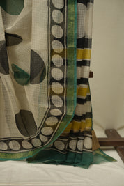 Off-White Kota Doria Saree - SROWKDS314