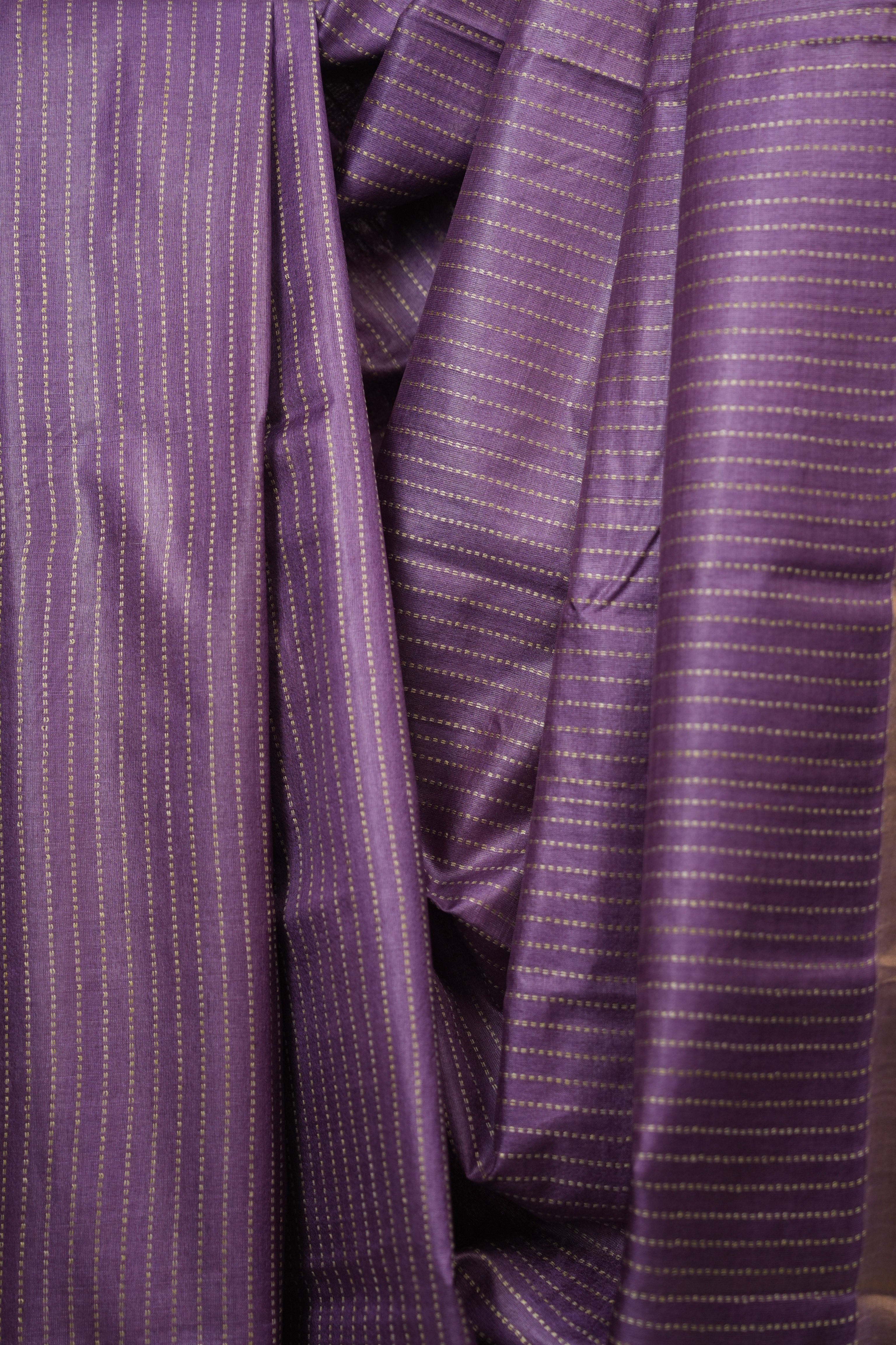 Purple Tussar Silk Saree - SRPTSS1882