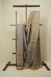 Purple Gold Tissue Linen Jamdani Saree - SRPGTLJS199