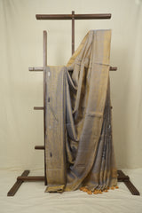 Purple Gold Tissue Linen Jamdani Saree - SRPGTLJS199