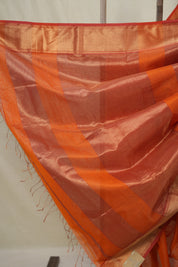 Orange Maheshwari Tissue Saree - SROMTS724