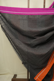 Black Big Checks Cotton Patteda Anchu Saree - SRBPAS190