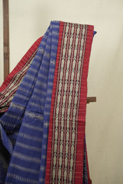 Navy Blue Bengal Cotton Saree - SRNBBCS179